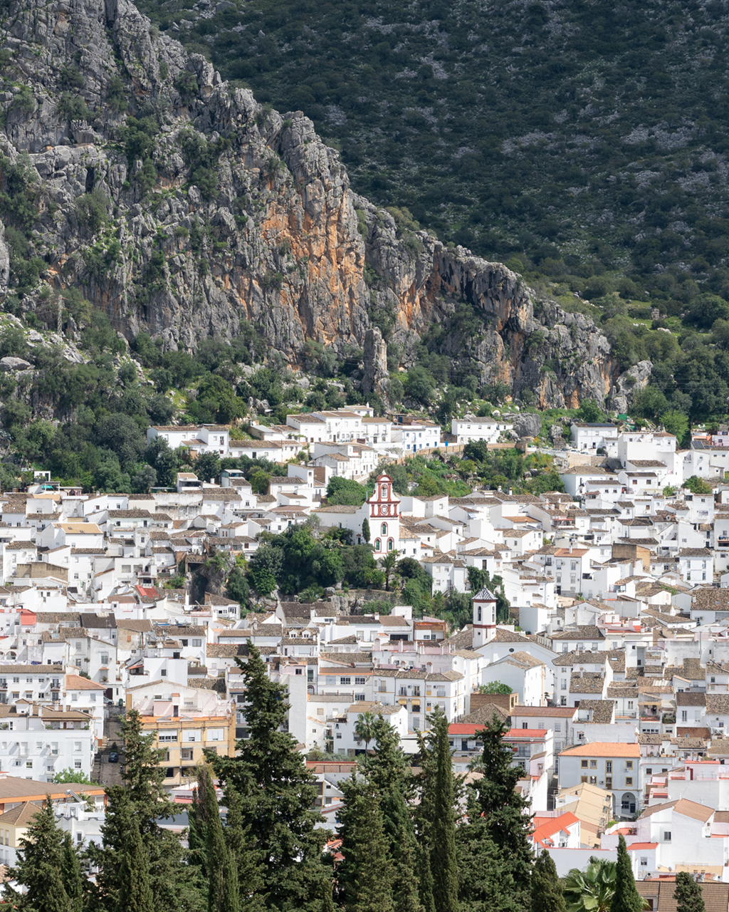 Ubrique Town Landscape with Church in the middle